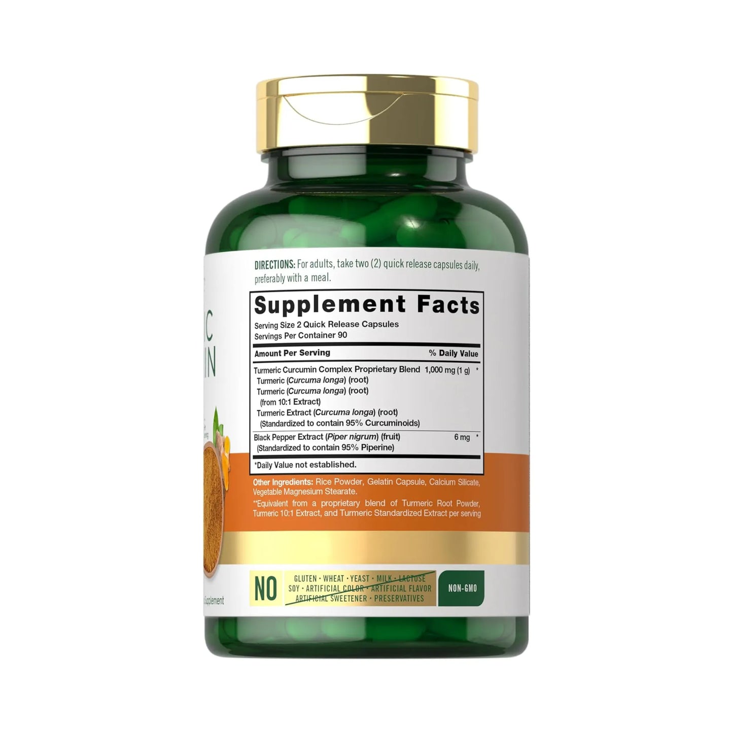 Carlyle Curcumina Cúrcuma 1000 mg - Tabla nutricional y supplement facts | Nuvio Perú