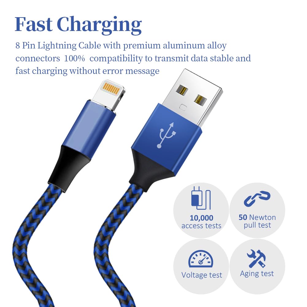 Set 6 Cables Lightning para iPhone – Alta Velocidad y Ultra Duraderos
