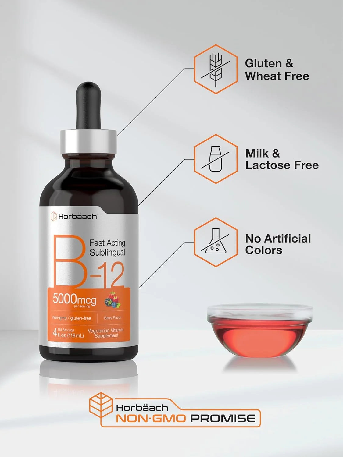 Horbaach Vitamina B12 Líquida 5000mcg Sublingual 120ml