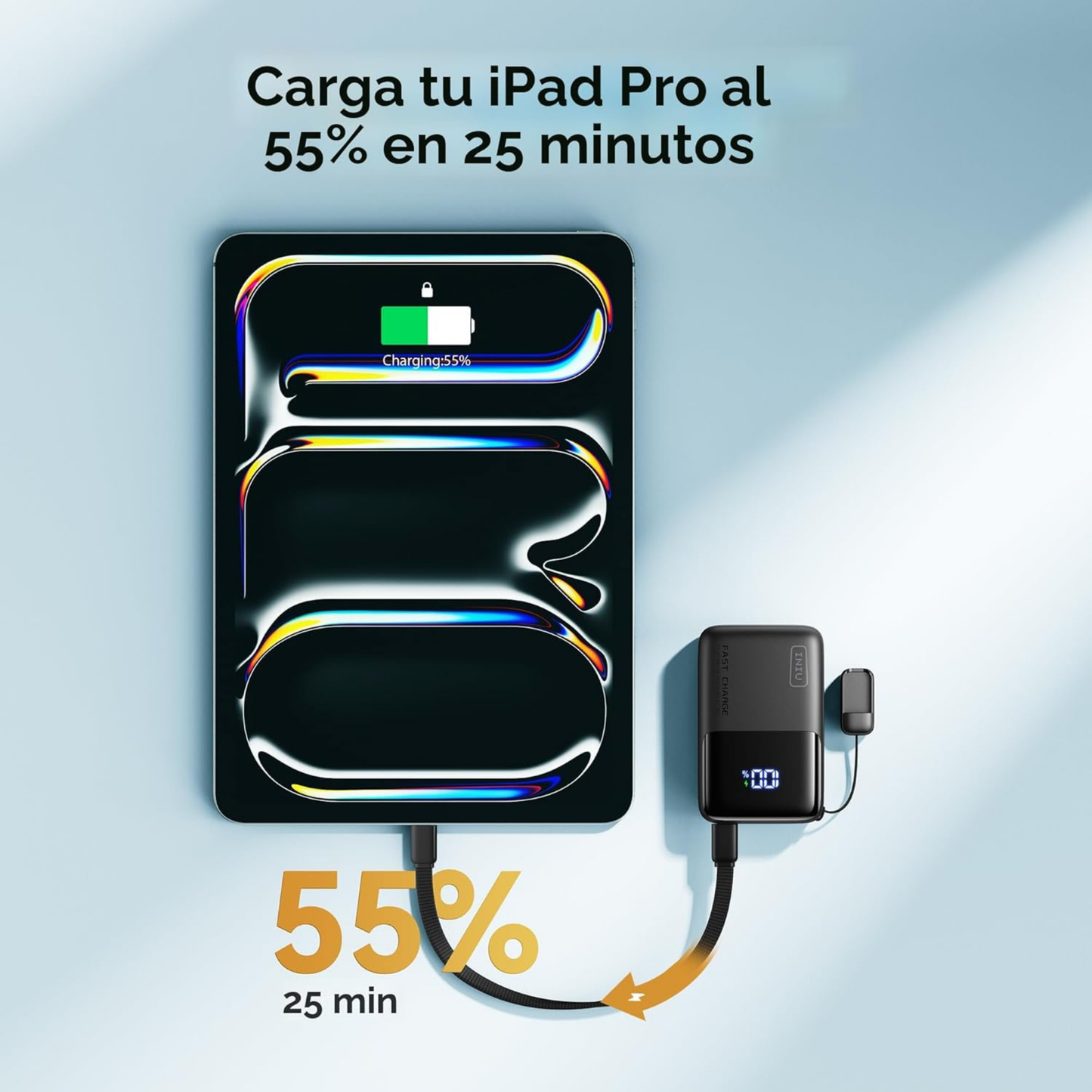Power Bank INIU 10,000mAh Ultra Compacto – Carga Rápida 45W en tu Bolsillo P50
