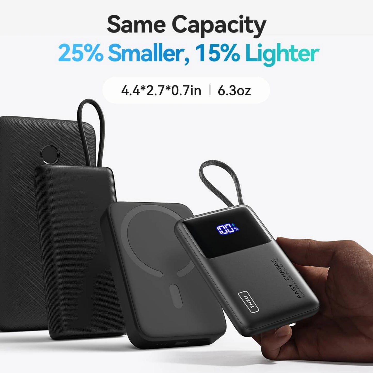 INIU Cargador Portátil 10000 mAh 45W - Puertos PD y características técnicas | Nuvio Perú
