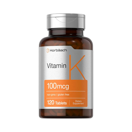 Horbaach Vitamina K 100 mcg 120 tabletas - Suplemento para coagulación y salud ósea | Nuvio Perú
