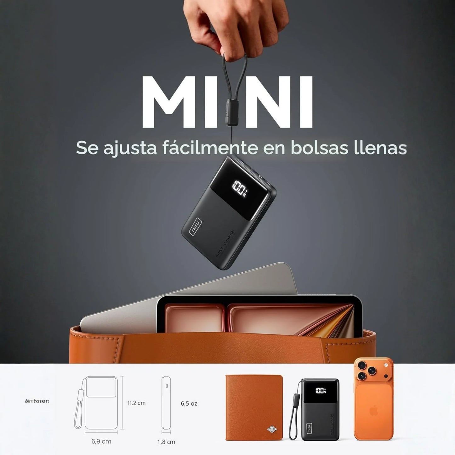 INIU Power Bank 10000mAh USB-C – Ideal para Viajes y Uso Diario