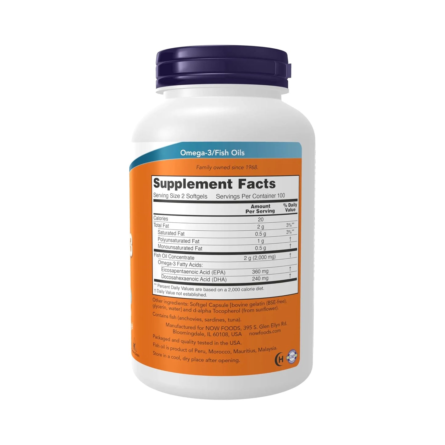 Omega 3 180 EPA 120 DHA - Tabla nutricional y supplement facts | Nuvio Perú
