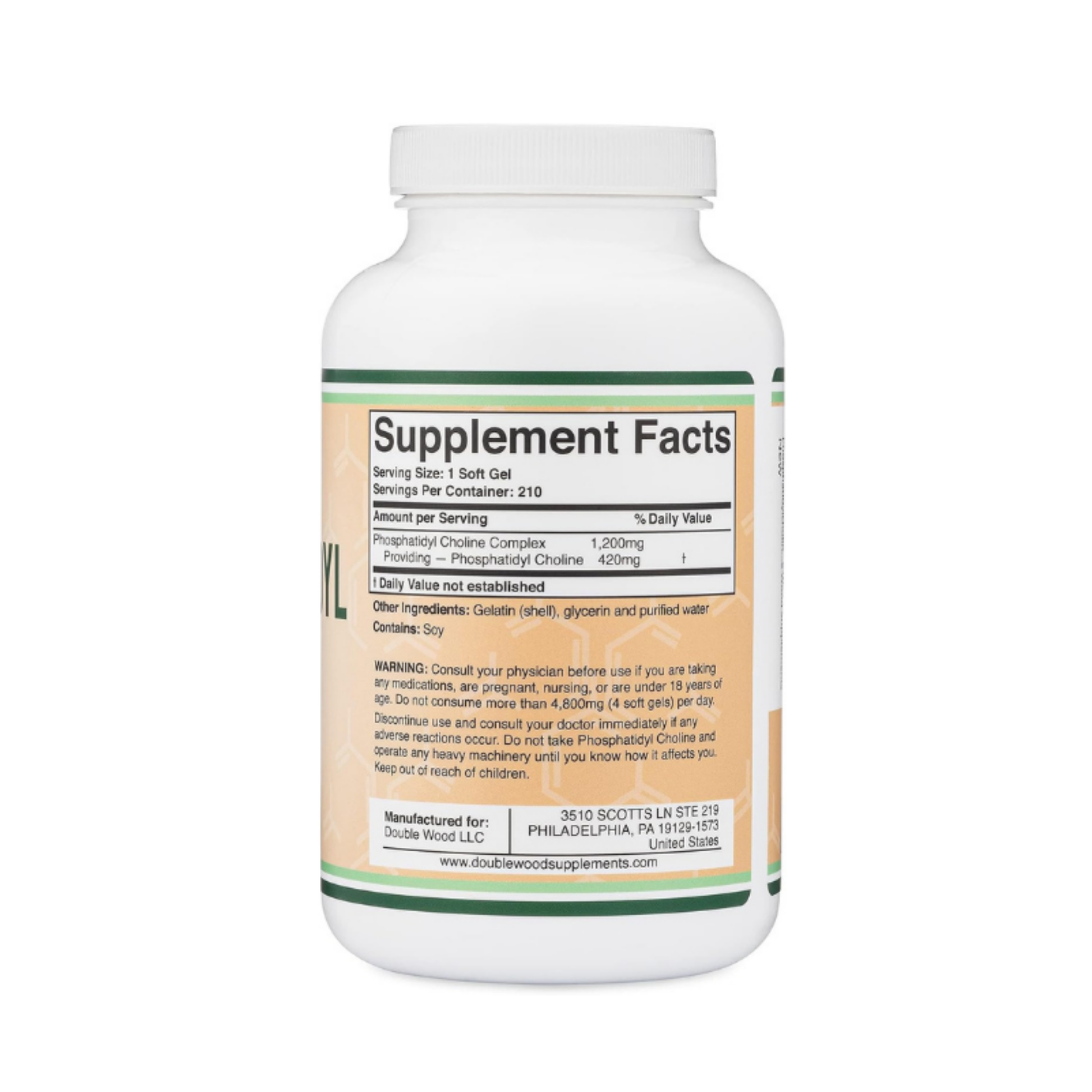 Fosfatidilcolina 1200 mg - Tabla nutricional y supplement facts | Nuvio Perú
