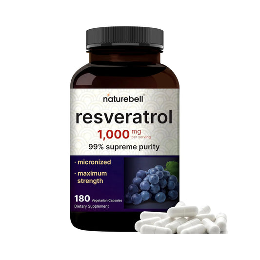 NatureBell Resveratrol 1000 mg 180 cápsulas vegetarianas - Antioxidante antienvejecimiento | Nuvio Perú
