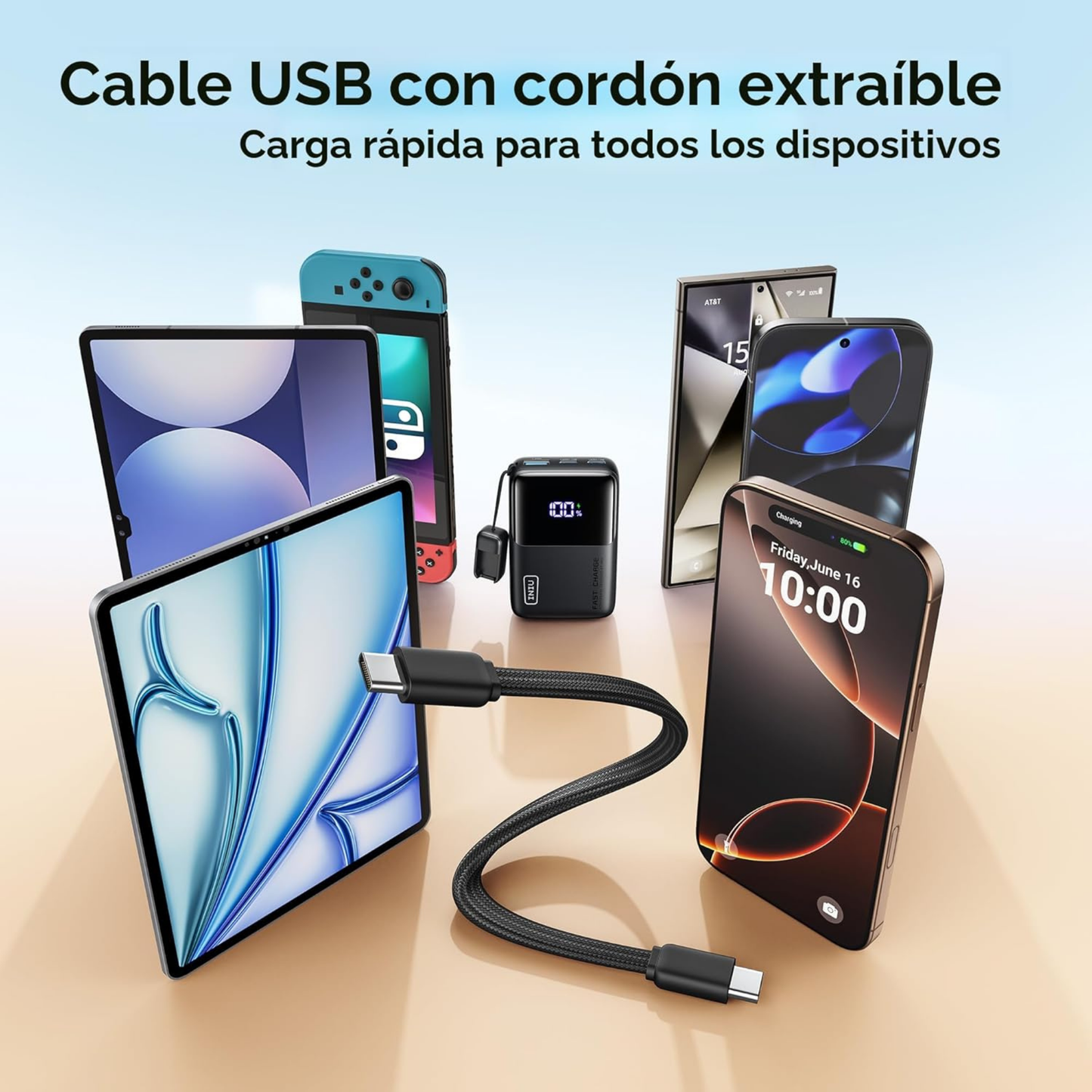 Power Bank INIU 10,000mAh Ultra Compacto – Carga Rápida 45W en tu Bolsillo P50
