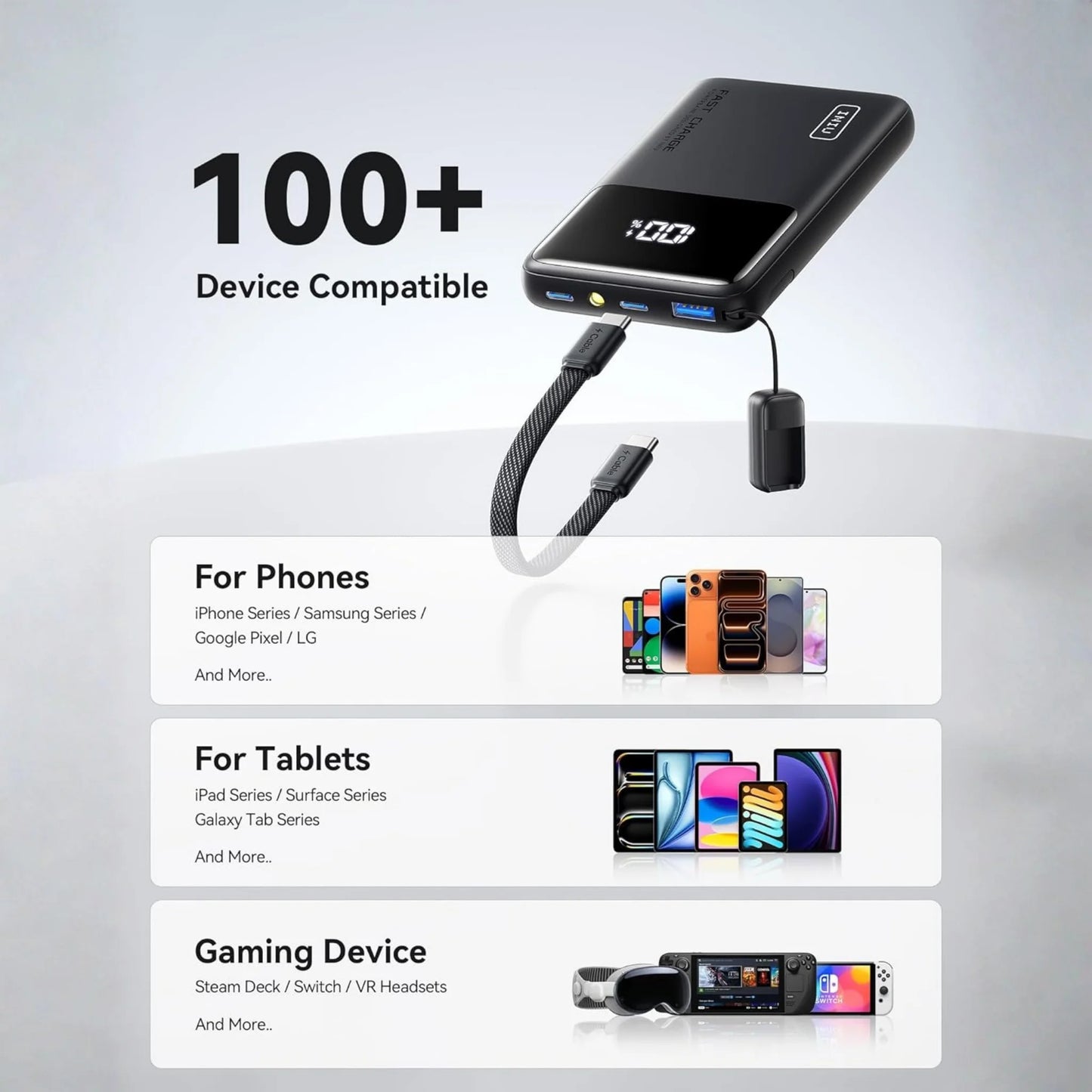 INIU Power Bank 10000mAh USB-C – Ideal para Viajes y Uso Diario