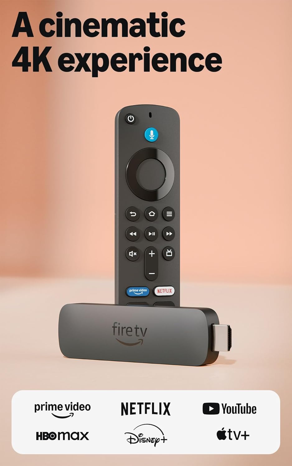 Amazon Fire TV Stick 4K (modelo más reciente), con búsqueda de Fire TV con IA, Wi-Fi 6