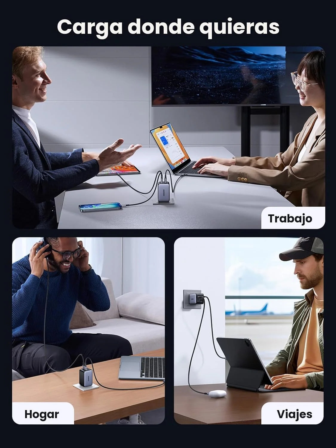 UGREEN Nexode 65W GaN Cargador de Pared USB C