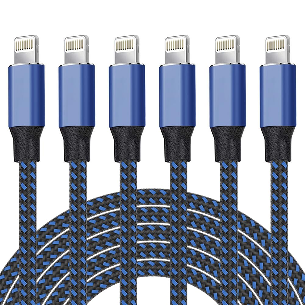 Set 6 Cables Lightning iPhone Alta Velocidad Ultra Duraderos - Carga rápida y resistente | Nuvio Perú
