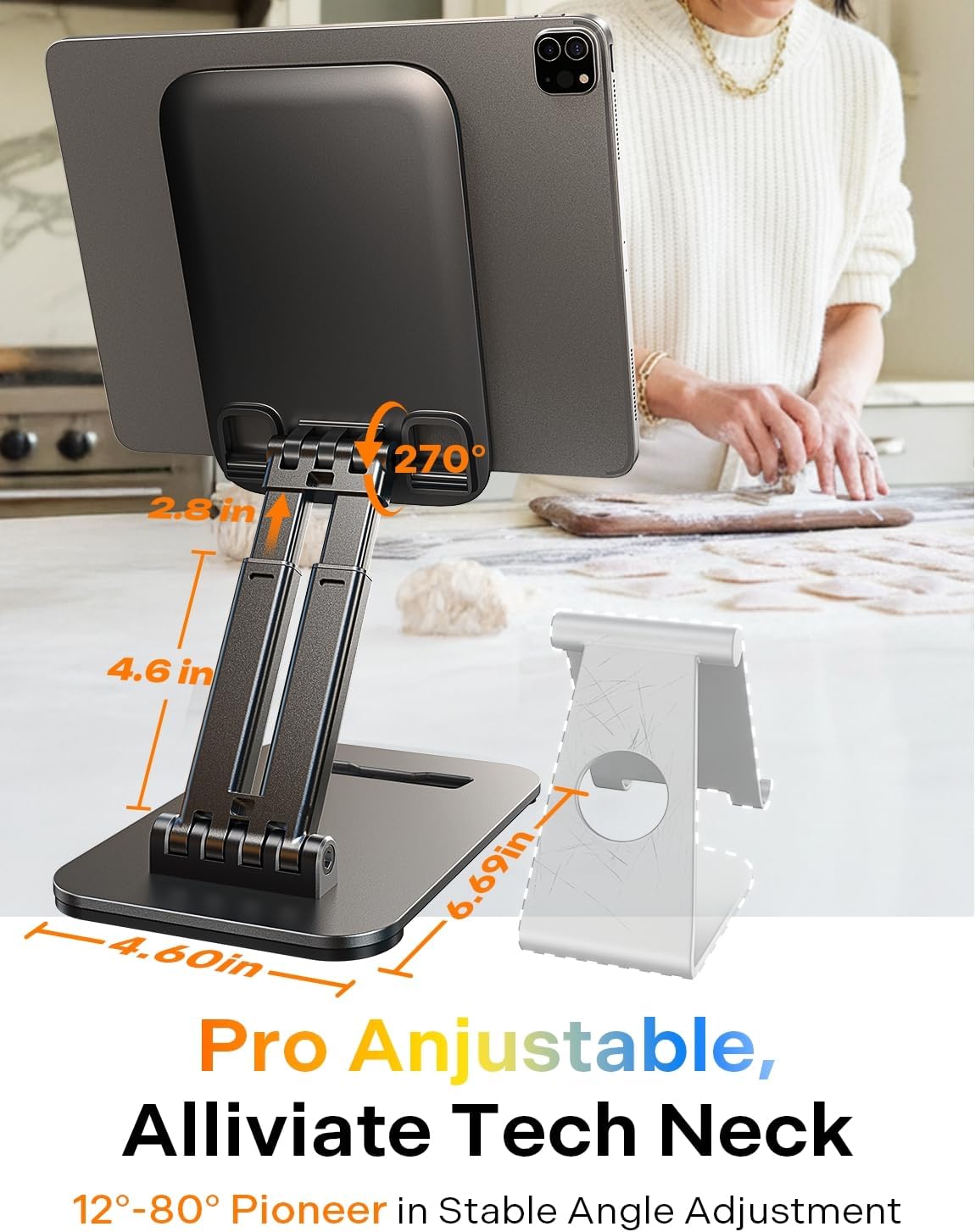 Soporte Premium Ajustable para Tablet – Base Estable, Plegable y Compatible con iPad, Samsung y Más