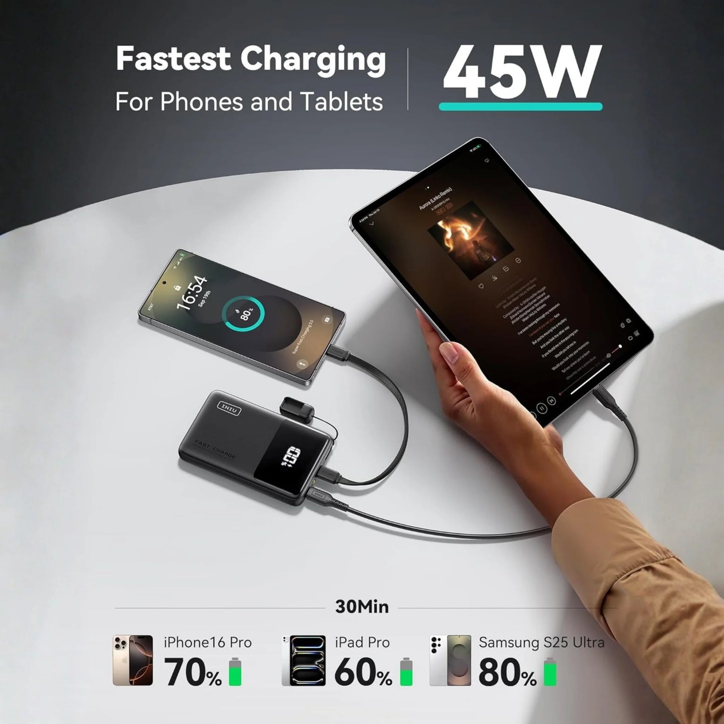 INIU Power Bank 10000mAh USB-C – Ideal para Viajes y Uso Diario