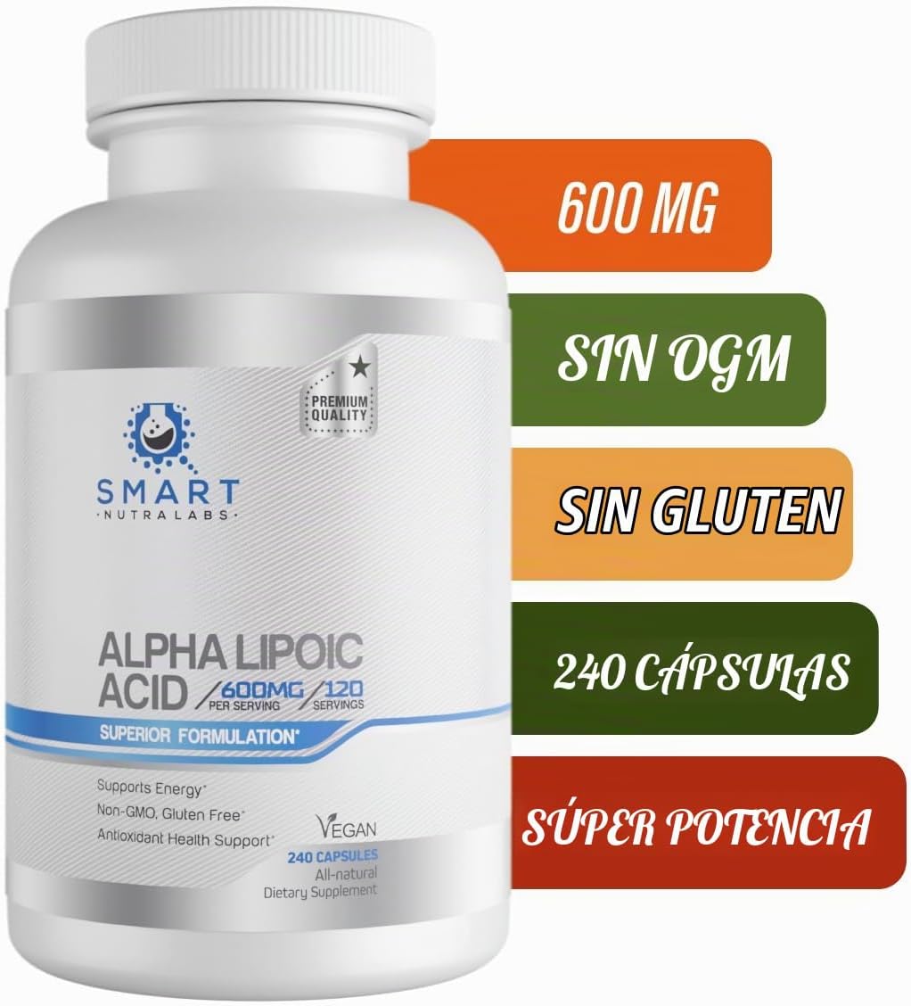 Smart Nutra Labs Alpha Lipoic Acid (ALA) 600 mg – 240 Cápsulas