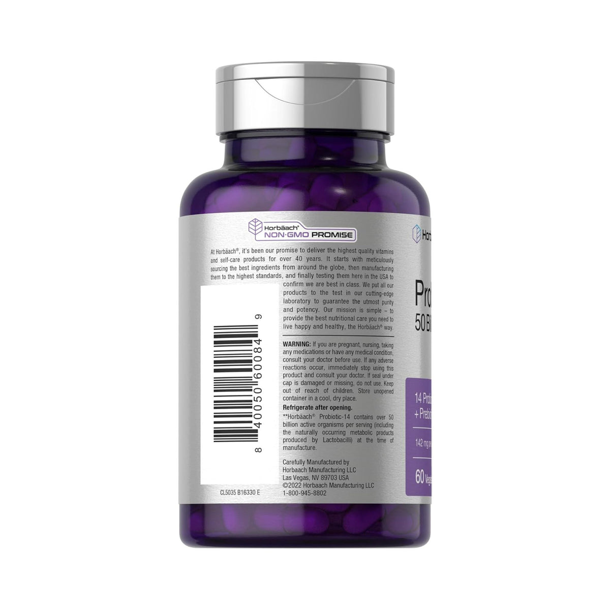 Horbäach Probiotic-14 50 Billion CFU – 60 Cápsulas