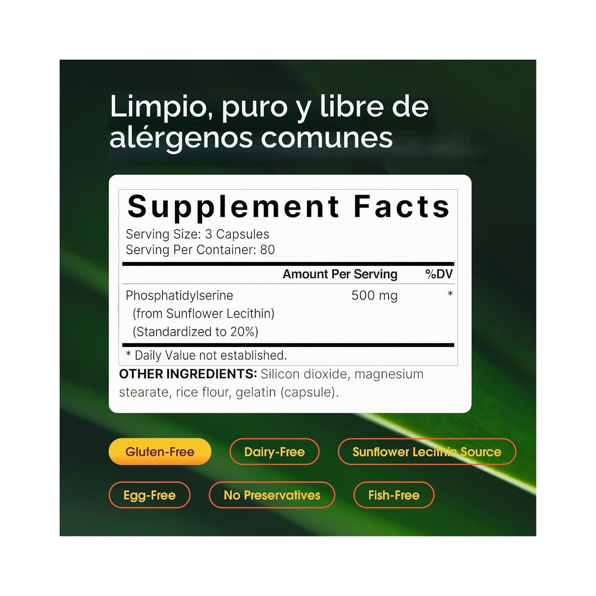 NatureBell Phosphatidylserine 500 mg – 240 Cápsulas
