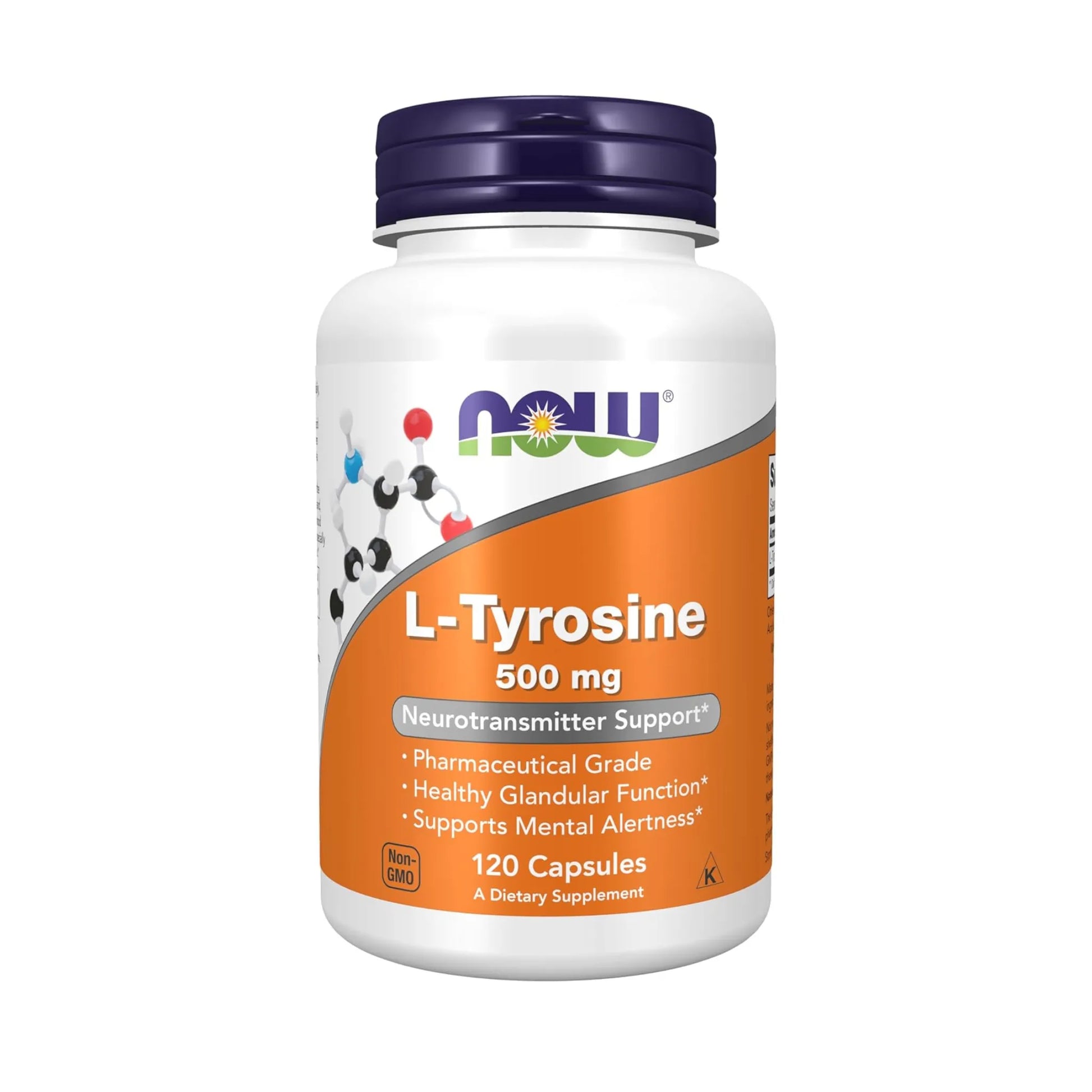 Now L-Tirosina 500 mg 120 cápsulas - Suplemento para concentración y estado de ánimo | Nuvio Perú
