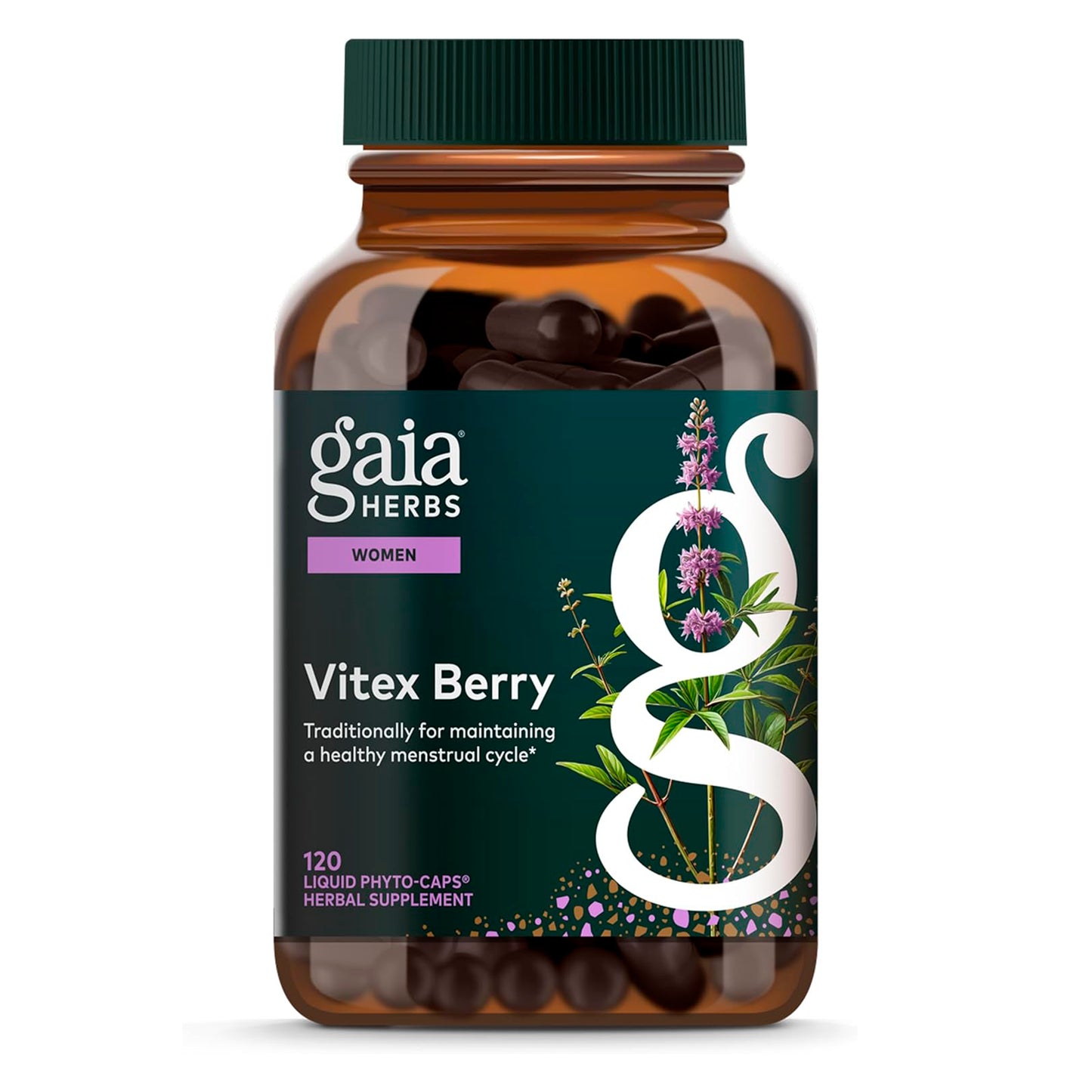 Gaia Herbs Vitex Berry Baya de Vitex - Suplemento para equilibrio hormonal femenino | Nuvio Perú

